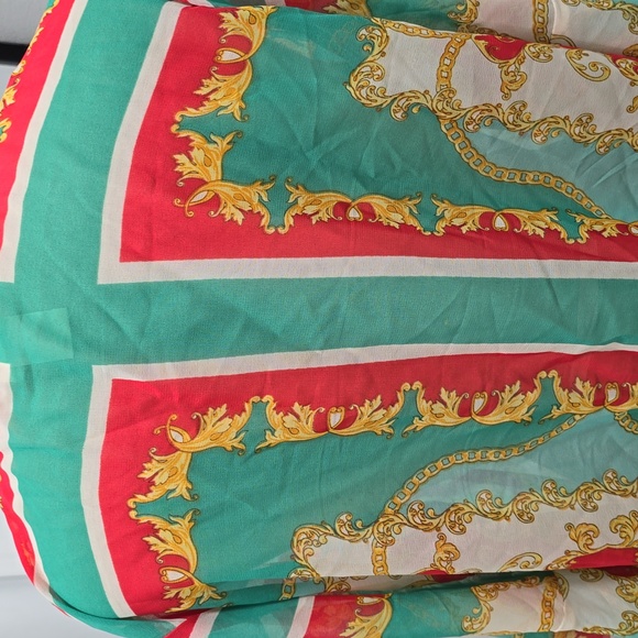 ๐ธ Vibrant Sheer Cover-Up with Regal Chain & Stripe Design ๐ธ - Picture 6 of 6